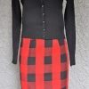 'Sheen Clothing', 'Lucy Pencil skirt', Red, Plaid,  size 8, 'new'. - Image 4