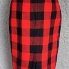 'Sheen Clothing', 'Lucy Pencil skirt', Red, Plaid,  size 8, 'new'. - Image 3