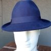 Fedora hat, wool felt,  Navy, Petersham trim by 'Avenel Hats of Melbourne'