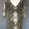 Evening dress, 1920's Gatsby inspired, 3/4 sleeve. - Image 3