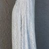 1950's, Evening Gown, light blue, satin & lace, handmade, USA, size 12. - Image 6