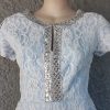 1950's, Evening Gown, light blue, satin & lace, handmade, USA, size 12. - Image 2