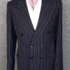 1940's, Double Breasted jacket, Navy pinstriped, gaberdine/wool, size M-L