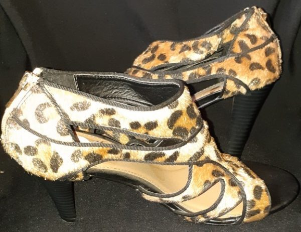 Jaguar print, faux skin, high heel/ sandal by ‘Corelli’ size 10 | RetroJam