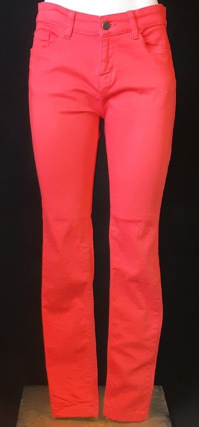 Skinny leg red jeans by 'Hell Bunny', ex-hire.