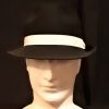 Fedora hat, Black with white band, wool felt by 'Avenel of Melbourne' size S - Image 2