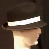 Fedora hat, Black with white band, wool felt by 'Avenel of Melbourne' size S - Image 3