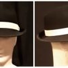 Fedora hat, Black with white band, wool felt by 'Avenel of Melbourne' size S