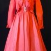 1980's Dress and Jacket, by 'Leon Haskin', taffeta, size 10 - Image 2