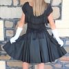 1940's, Cocktail frock, Black, fringed trim, satin, USA, size 8 - Image 4