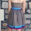 1980's Strapless Party dress, Coffee/blue/purple Polka-dot, silk, by 'Suzanne Cole', size 8 - Image 3