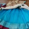 1980's Strapless Party dress, Coffee/blue/purple Polka-dot, silk, by 'Suzanne Cole', size 8 - Image 9