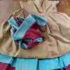 1980's Strapless Party dress, Coffee/blue/purple Polka-dot, silk, by 'Suzanne Cole', size 8 - Image 10