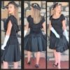 1940's, Cocktail frock, Black, fringed trim, satin, USA, size 8