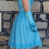 1950's, Party Dress & Gloves, blue, Nylon/satin, by 'Linda Patrica', USA, size 10. - Image 2