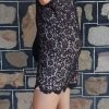 1960's Cocktail dress, black with pink satin underlay, USA, handmade, size 10 - Image 2