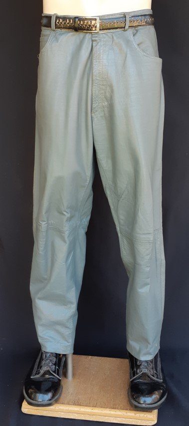 Leather pant, grey, size 38"