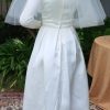 Vintage 1950's, Wedding Gown with train and veil, Satin, champagne colour, size 6 - Image 4