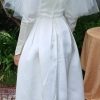 Vintage 1950's, Wedding Gown with train and veil, Satin, champagne colour, size 6 - Image 5
