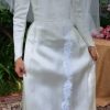 Vintage 1950's, Wedding Gown with train and veil, Satin, champagne colour, size 6 - Image 6