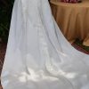 Vintage 1950's, Wedding Gown with train and veil, Satin, champagne colour, size 6 - Image 9