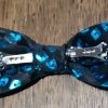Bow tie, Black & aqua print, polyester, metal clip. - Image 2