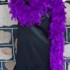 1920's, Charleston Inspired, Black dress & purple feather boa & headband, bri-nylon, by 'Glorouin', size 12 - Image 5