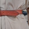 Leather belt, 1970's, brass buckle, Tan, Made in Australia by 'Gumboots', size XS - Image 4