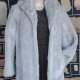 1970's Faux Fur 3/4 length Coat, Silver Grey, Bell sleeves, Size 12-14