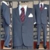 Suit, 1950's, 2 piece, grey, checked, wool, by 'Don Tailors of Adelaide' size S-30"