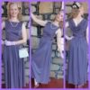 1980's Evening Gown, Grecian neckline, Lavender, polyester, by 'California' Made in England, size 10