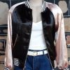 Bomber Jacket, Rock-a-billy, pink/black, satin polyester, reversible, by 'Paper Closet', size 8-10 - Image 2