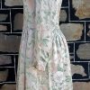 1980's, Long sleeved dress, apricot floral print, polyester, by 'Hiyoshiya' size 10 - Image 3
