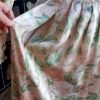 1980's, Long sleeved dress, apricot floral print, polyester, by 'Hiyoshiya' size 10 - Image 5