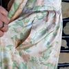 1980's, Long sleeved dress, apricot floral print, polyester, by 'Hiyoshiya' size 10 - Image 6