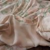 1980's, Long sleeved dress, apricot floral print, polyester, by 'Hiyoshiya' size 10 - Image 10