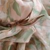 1980's, Long sleeved dress, apricot floral print, polyester, by 'Hiyoshiya' size 10 - Image 11