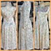 1980's, Long sleeved dress, apricot floral print, polyester, by 'Hiyoshiya' size 10