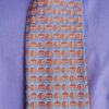 Tie, 1980's, Geometric Print, lavender/orange, polyester, by 'Viking'