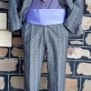 Tie, 1980's, Geometric Print, lavender/orange, polyester, by 'Viking' - Image 4
