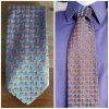 Tie, 1980's, Geometric Print, lavender/orange, polyester, by 'Viking'