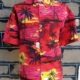 Hawaiian Shirt, Red Island Print, polyester, by 'Lowes' size 2XL