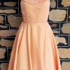 1940's, Halter neck swing dress & Bolero, apricot, rayon, handmade, size 6 - Image 2
