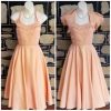 1940's, Halter neck dress & Bolero, apricot, rayon, handmade, size 6