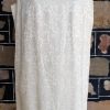 1960's, Damask Shift Dress, Cream, handmade in USA, size 16 - Image 2