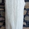 1960's, Damask Shift Dress, Cream, handmade in USA, size 16 - Image 3