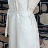 1960's, Damask Shift Dress, Cream, handmade in USA, size 16 - Image 8