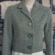 1950's, Tweed Cropped Jacket, Green, wool, size 10