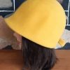 1970's 'Jockey' style suede hat, mustard/slate, by 'Eldee of Sydney', size 54cm - Image 3