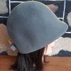 1970's 'Jockey' style suede hat, mustard/slate, by 'Eldee of Sydney', size 54cm - Image 4